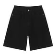 thumbnail image 1 of Jean Shorts for Men Baggy Comfortable Casual Stretch Denim Bermuda Shorts with Pockets Solid Color Basic Classic Mens Denim Shorts, 1 of 5