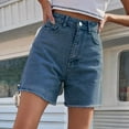 thumbnail image 1 of Jean Shorts for Women Clearance Cut Off Stretchy Plus Size Jean Shorts for Women Casual Bermuda Frayed Women Denim Shorts Dollar Deals, 1 of 6