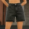 thumbnail image 1 of Jean Shorts for Women Clearance Summer Cut Off Womens Blue Jean Shorts Bermuda Mid Rise Distressed Womens Shorts Denim Warehouse Clearance Of Sale, 1 of 7