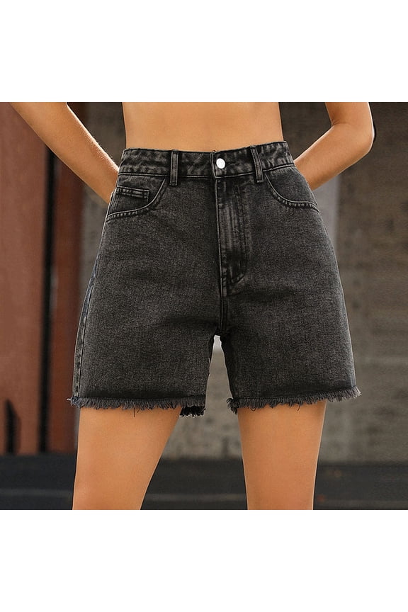Jean Shorts for Women Clearance Summer Cut Off Womens Blue Jean Shorts Bermuda Mid Rise Distressed Womens Shorts Denim Warehouse Clearance Of Sale