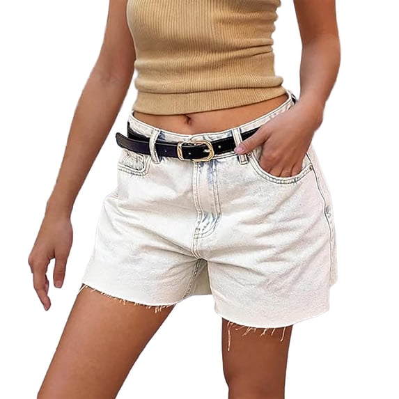Jean Shorts for Women Denim Low Waisted Washed Distressed Summer Jean Shorts Cut Off Shorts Stretch Skinny Beach Casual Shorts with Pockets