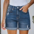 thumbnail image 1 of Jean Shorts for Women High Waisted XX-Large Denim Shorts Solid Color Comfortable Pocket Elastic Jeans, 1 of 8