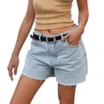 thumbnail image 1 of Jean Shorts for Women Trendy Mid Waisted Summer Ripped Destroyed Twill Shorts Relaxed Fit Denim Shorts with Pockets, 1 of 4