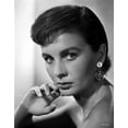 thumbnail image 1 of Jean Simmons Portrait in Black Off Shoulder Dress and Coin Earrings with Right Hand on the Chin Photo Print (8 x 10), 1 of 1