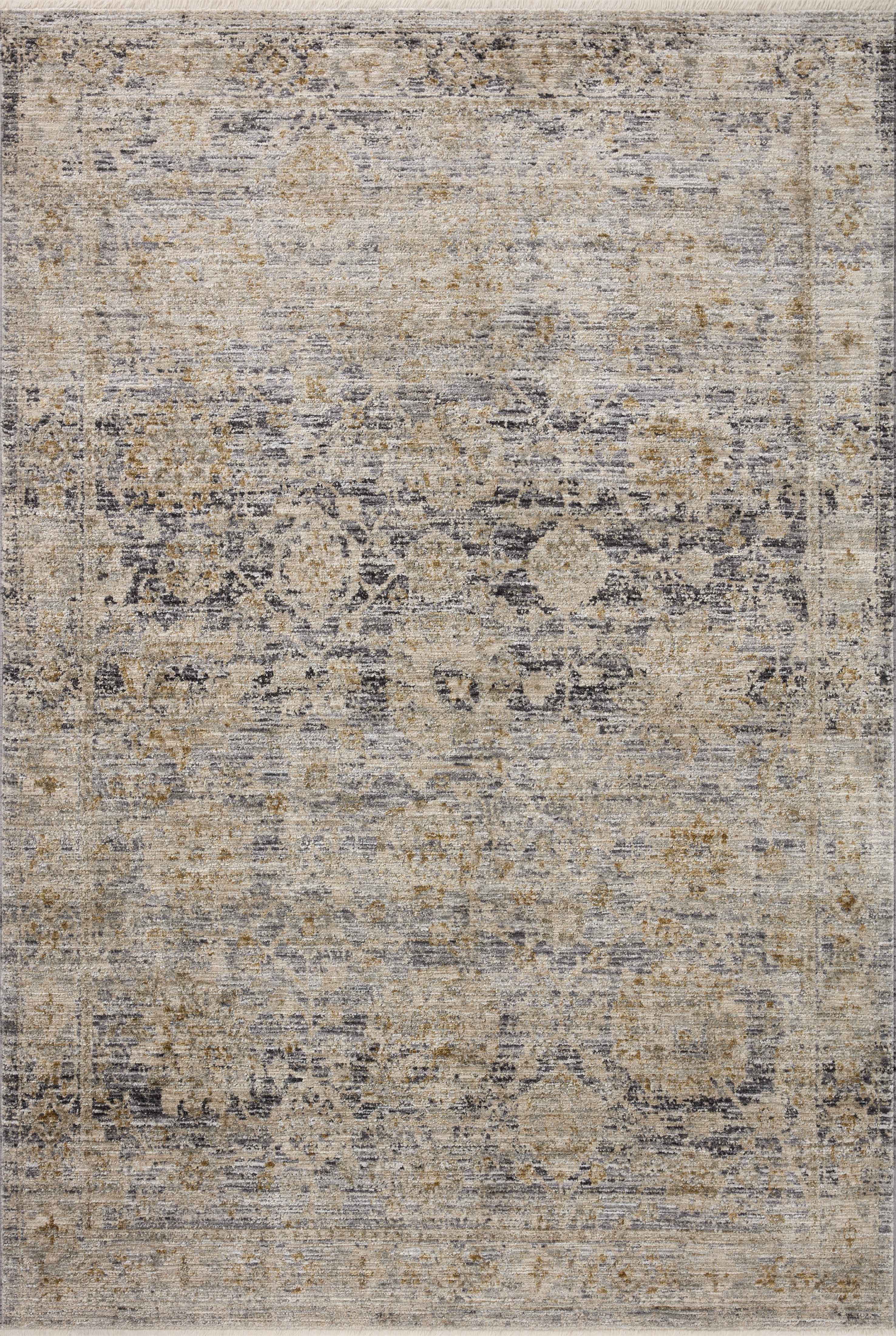 Jean Stoffer x Loloi Katherine Charcoal / Gold 3'-6" x 5'-6" Accent Rug