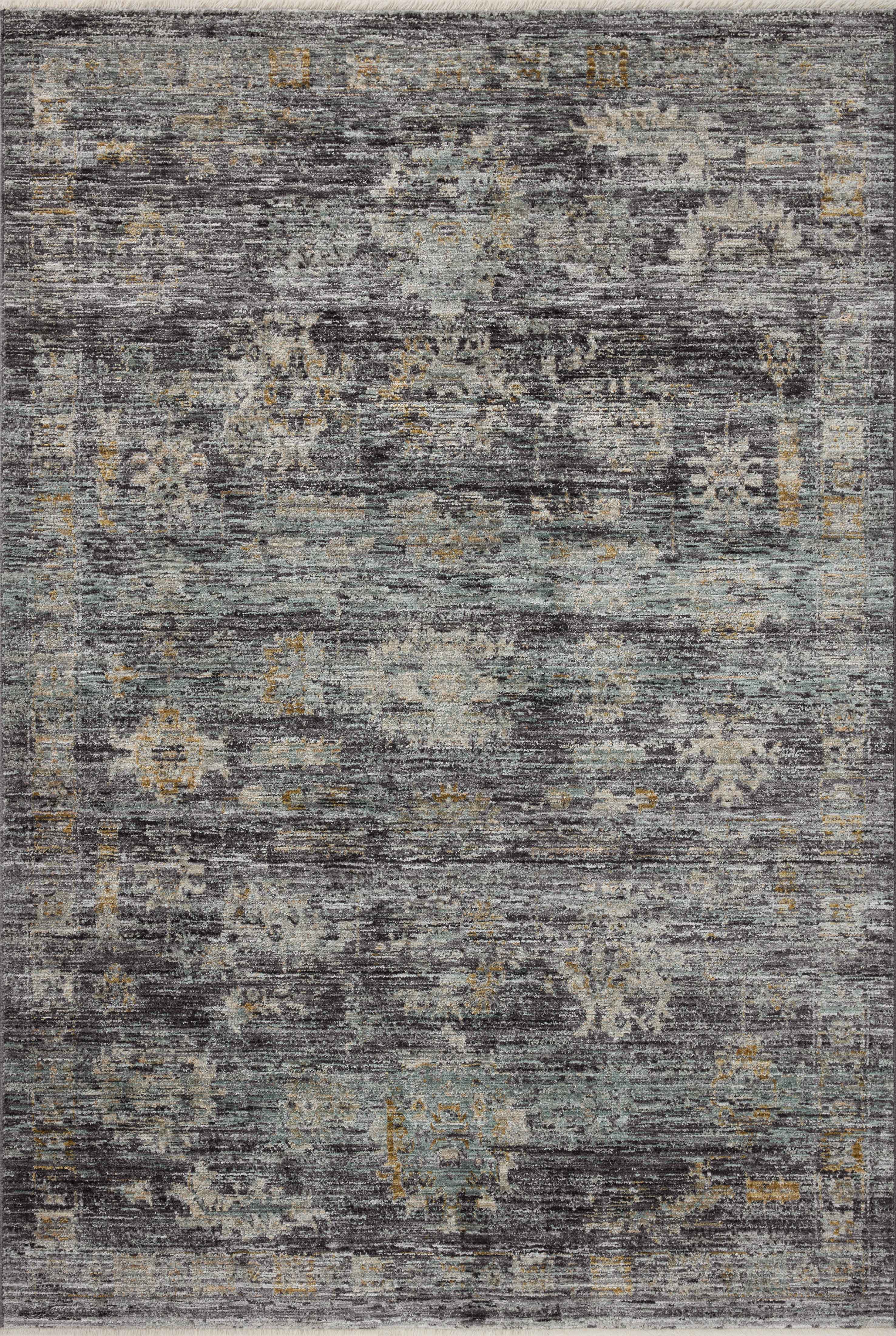 Jean Stoffer x Loloi Katherine Ink / Jade 2'-7" x 12'-0" Runner Rug