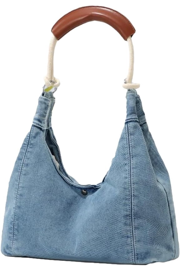 Jean Tote Handbag for Women Hobo Denim Purse Clutch Shoulder Bags Casual Shopping Travel