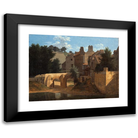 Jean-Victor Bertin 14x11 Black Modern Framed Museum Art Print Titled - View in the Ile-De-France (1810-1813)