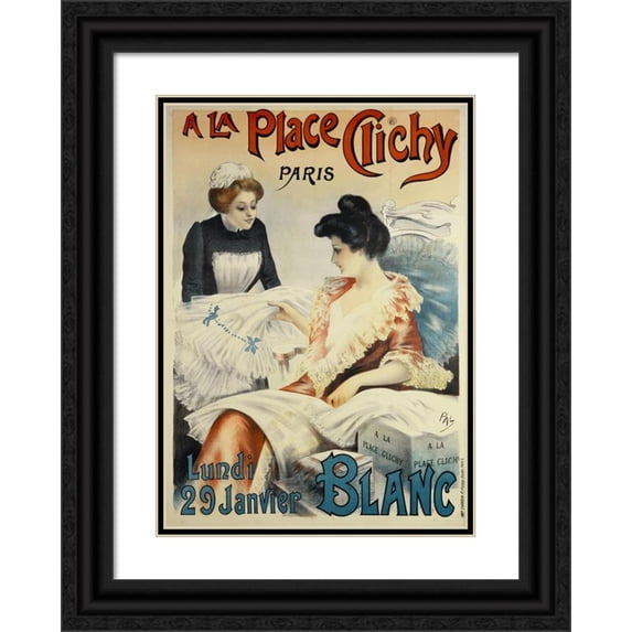 Jean de Paleologue 14x18 Black Ornate Wood Framed Double Matted Museum Art Print Titled - Blanc (1901)