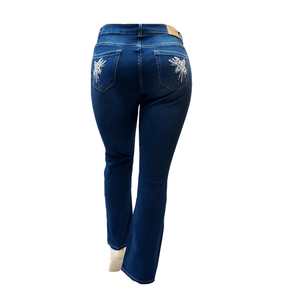 Jean's Denim handcrafted Womens Rhinestone Plus Size Stretch Bootcut slim cut