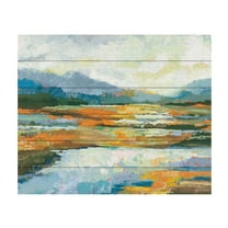 Jeanette Vertentes 'Fall Marsh' Wood Slat Art 18x22