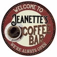 thumbnail image 1 of Jeanette's Coffee Bar Round Metal Sign Kitchen Room Wall Decor 100140041193, 1 of 1