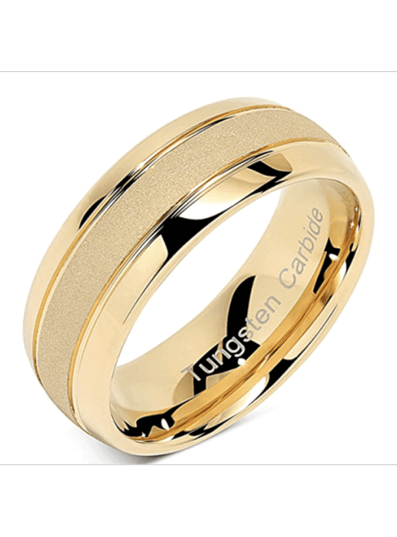 Jeanewpole1 Tungsten Steel Ring Universal Engagement Wedding Ring For Men And Women Size 6-15