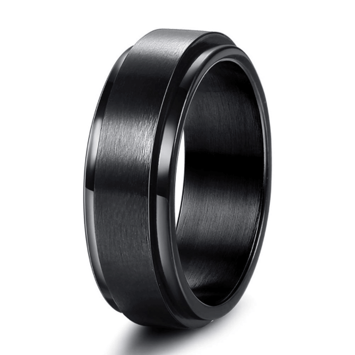 Jeanewpole1 Unisex Black Stainless Steel Knuckle Ring Rotatable Size 6 ...