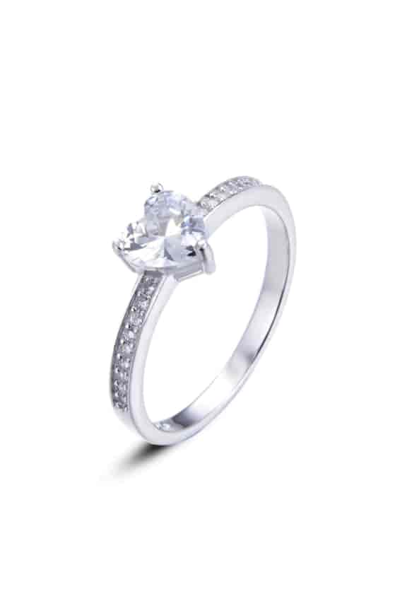 Womens Love diamond ring silver plated material size 10