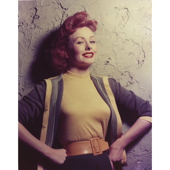 Jeanne Grain Posed in Yellow Blouse with Coat Photo Print (24 x 30)