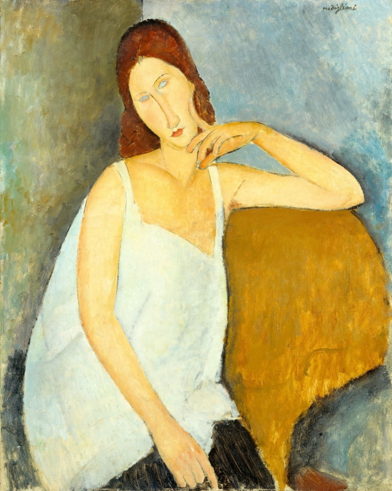 Jeanne Hbuterne 1919 Canvas Art - Amedeo Modigliani (18 x 24)