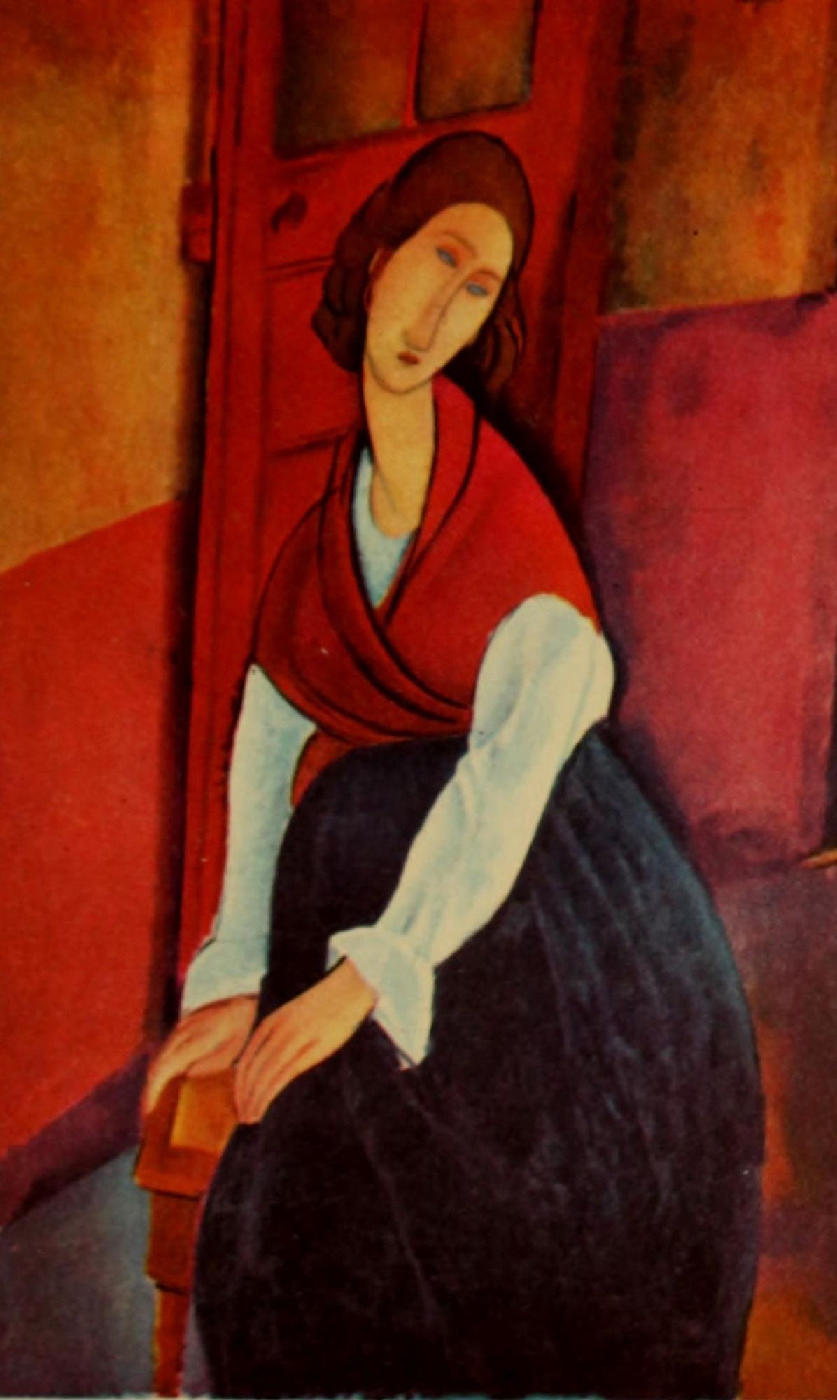 Jeanne Hebuterne 1919 Canvas Art - Amedeo Modigliani (18 x 24)