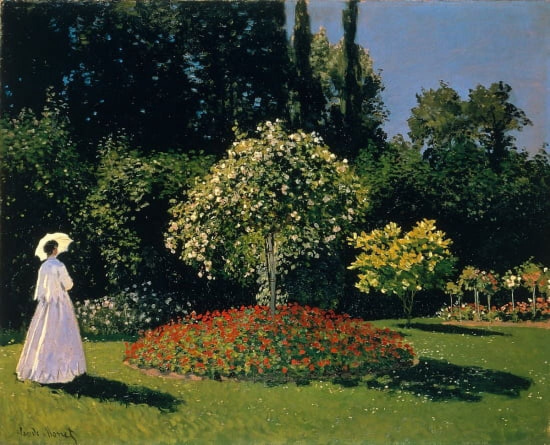 Jeanne-Marguerite Lecadre In The Garden Sainte-Adresse Canvas Art - Claude Monet (24 x 36)