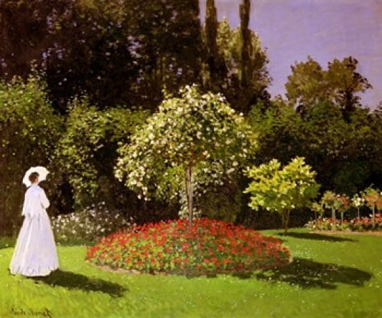 Jeanne Marie Lecadre in the Garden 1866 Canvas Art - Claude Monet (36 x 30)