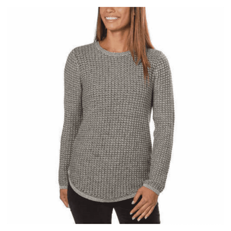 Jeanne Pierre Ladies Crewneck Sweater L Grey Combo Walmart