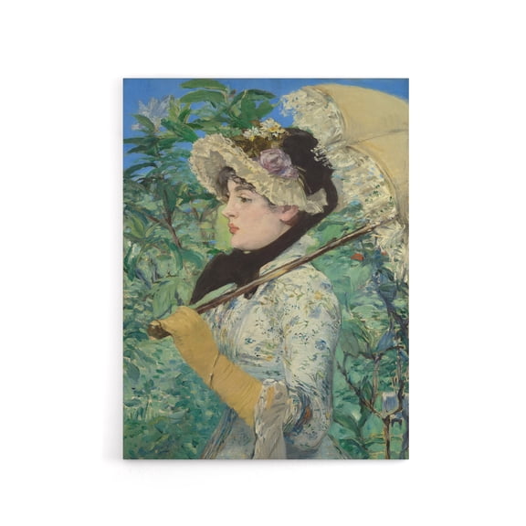 Jeanne Spring Parasol Portrait Manet Vintage Canvas Wall Art 18X24"