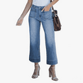 Jeans 2024 Fashion Women's Wide Leg High Waist Loose Band Patch Pocket