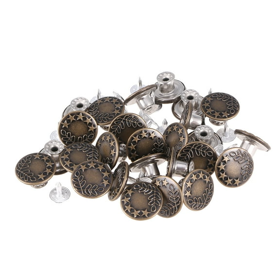Jeans Buttons Button Snap Jean Replacement Metal Fastener Pants Tack Kit Sew Stud Rivet