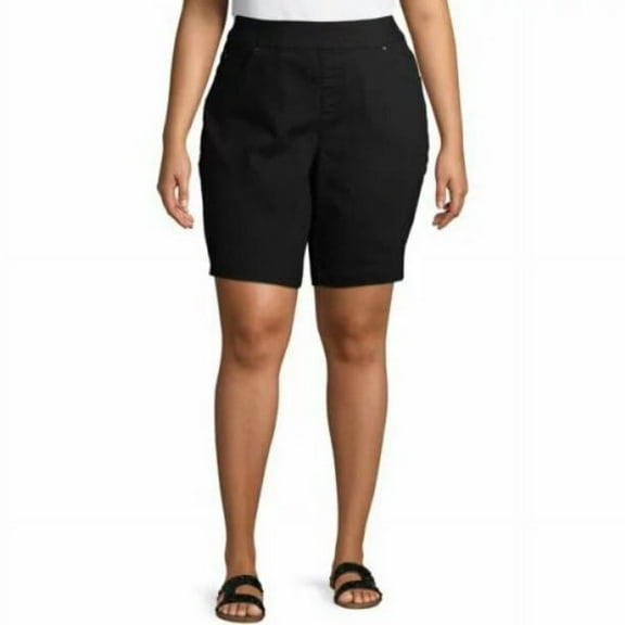 Jeans For Love Female's Plus Size Blue Pull On Denim Bermuda Jean Short (MAA-489)