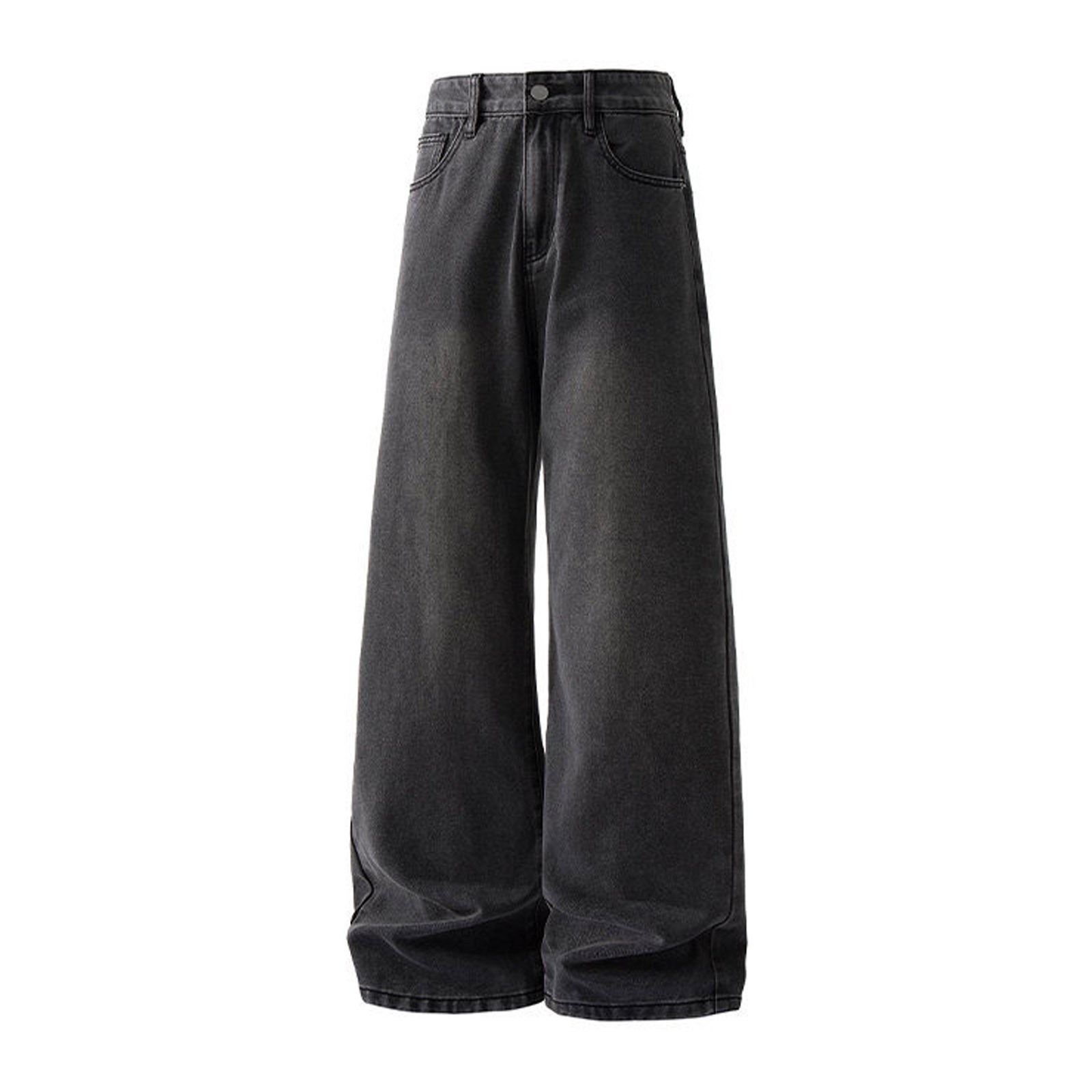 Men White Jeans Simple Casual Clothing Stretch Loose Trousers Pants
