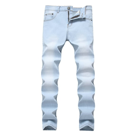 Jeans For Men,Mens Slim Fit Straight Tube Retro Hip Hop Pants Street Jeans Pants,Mens Jeans(Color:Sky Blue,Size:36)