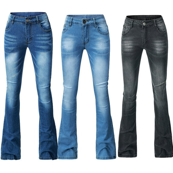 Jeans For Women Fashion Tight Elastic Tassel Pocket Lace-Up Flared Pants Stretch Cow Pants Denim Pants For Women Dark Blue,12