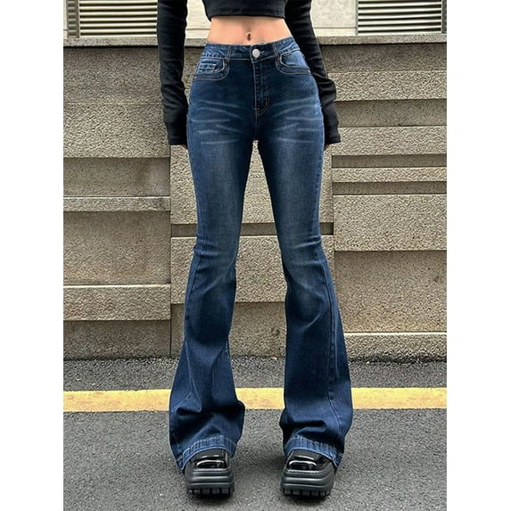 Jeans For Women Vintage Washed Jeans Long Denim Pants High Butt Lifting Waisted Jeans Street Trend Flare Jeans Slim Fit Sexy Flared Jeans