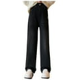 thumbnail image 1 of Jeans Girls Kids Personality Elastic Waist Wide Leg Jeans Casual Loose With Pocketsets Toddler Pants Black 6 Years-7 Years, 1 of 7