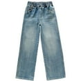 thumbnail image 1 of Jeans for Girls Kids Toddler Girls Summer Thin Breathable Elastic Waist Jeans Cute Embroidered Loose Denim Pants with Pockets Baby Jeans Blue 7 Years-8 Years, 1 of 7