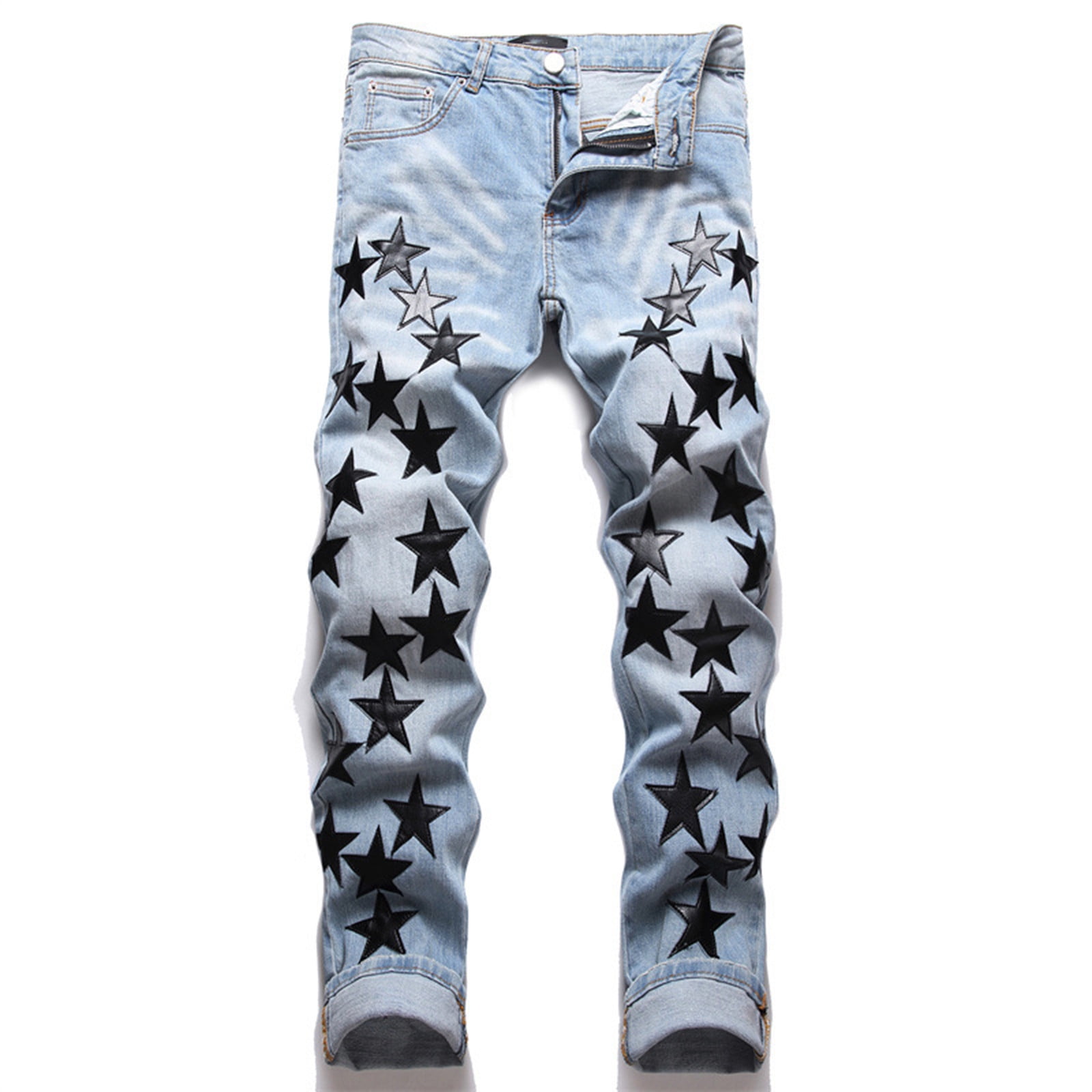 Jeans Men Male Slim Fit Straight Tube Retro Hop Pants Street Jeans ...