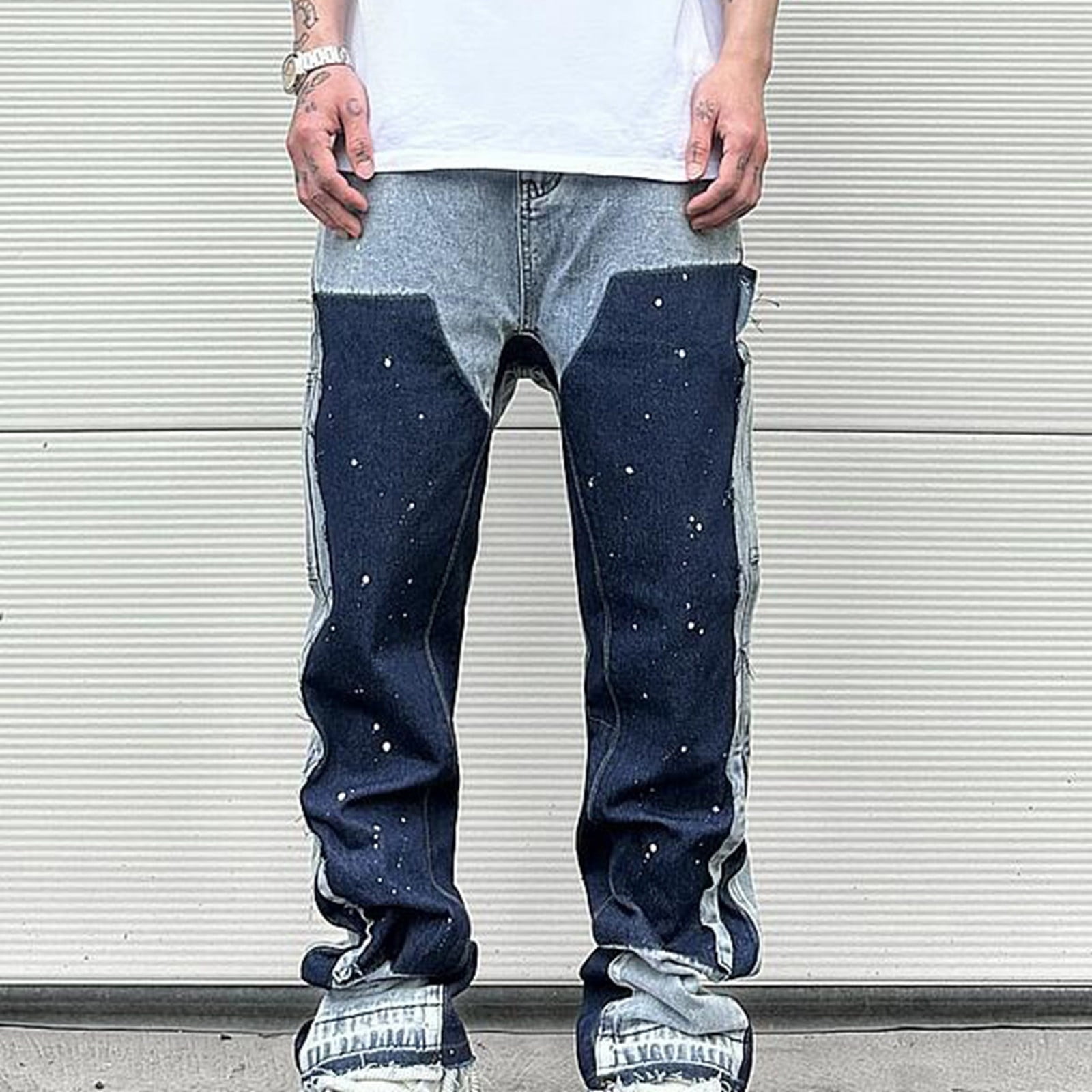 Jeans Men Mens Jeans New Style Print Deals Of the Day Clearance Baggy