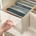thumbnail image 1 of Jeans Pant Organizer, Large 7 Compartment Foldable Closet Organizer and Storage, Jeans Clothes Organizer for Closet, Wardrobe, Drawer, 1 of 8