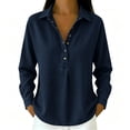 thumbnail image 1 of Jeans Shirt for Women Long Sleeve Vintage Washed Denim T Shirt Lightweight Going Out Fall Jean Top Casual Polo Shirts, 1 of 4