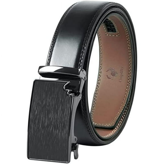 Mens Ratchet Belts,Hard To Buy For Golden Bull Leather Belt With Gift Box,With Automatic Buckle Adjustable Trim To fitted