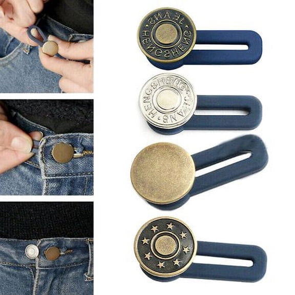 Jeans Trousers Retractable Button Buckle Adjustable Waist Band Extender - Wtake