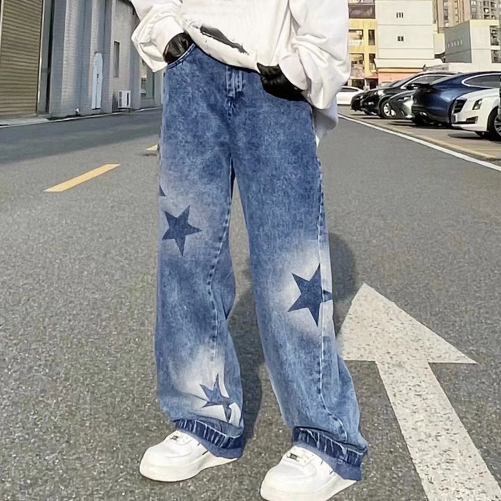 Jeans With Star On Pocket