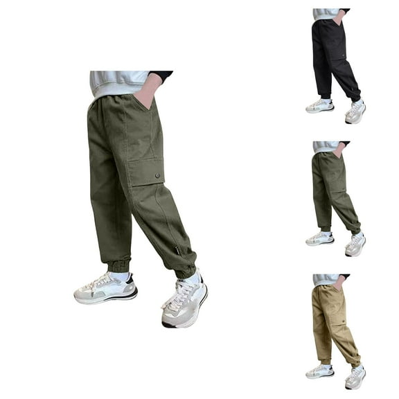 Jeans for Boys Boys Casual Pants Boys Summer Casual Cargo Pants Comfortable Loose Fit Activewear Trousers For Kids Sports Outdoor Play