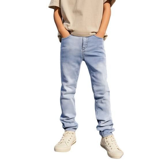 Jeans for Boys Boys Slim Fit Blue Jean Fall Clothes Kids Boys Size 7-8 Years Jeans