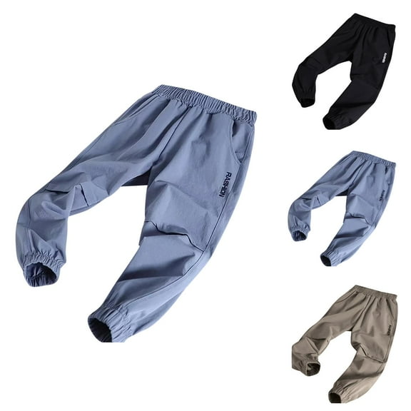 Jeans for Boys Straight Leg Jeans Kids Boys Elastic Waist Sports Trousers Casual Sweatpants for Active Play and Dance Comfortable Lightweight Durable