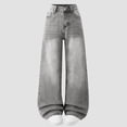 thumbnail image 1 of Jeans for Girls Wide Leg Baggy Denim Pants High Waisted Y2K Streetwear Trousers (Light Gray), 1 of 5