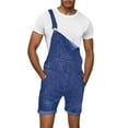 thumbnail image 1 of Jeans for Men Fashion Trend Denim Backpack Shorts Edge Denim Jumpsuit Jean Shorts Stretch Casual Versatile Outdoor Denim Pants, 1 of 5