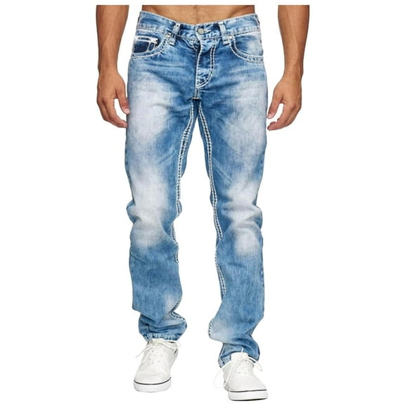 Jeans for Men Fashionable Streetwear Flex Waist Classic Trousers Stretch Casual Comfort Outdoor Denim Pants