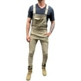 thumbnail image 1 of Jeans for Men Male Pocket Denim Trousers Streetwear Overall Suspender Pant Men's Pants Khaki S, 1 of 6