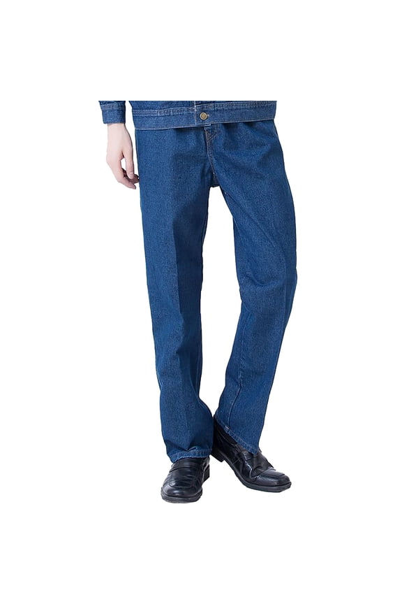 Jeans for Men Men's Spring Summer Classic Solid Blue Sporty Casual Work Jeans with Double Pocket Jeans Blue XXXL